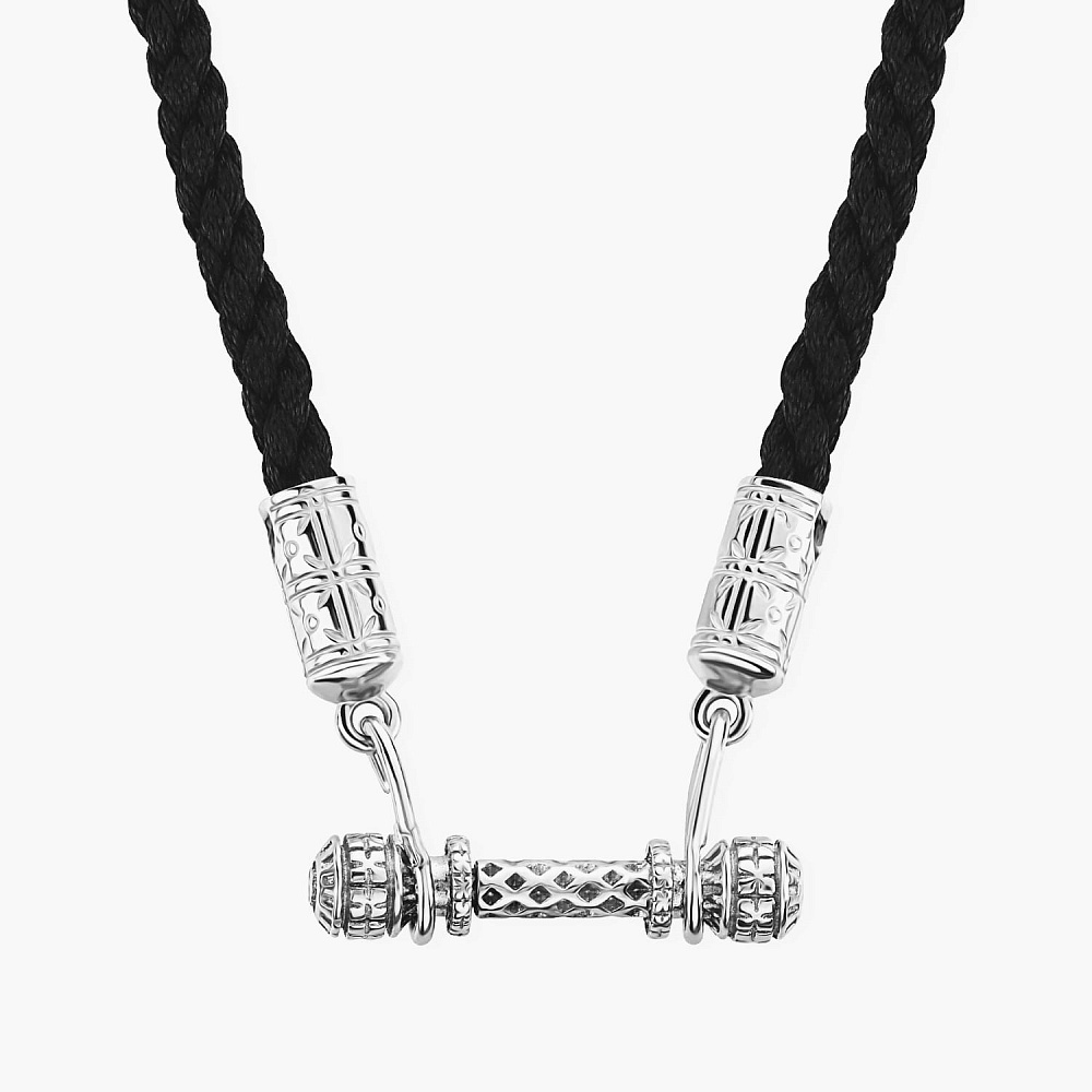 Шнурок Вырица со штангой черный (с чернением)