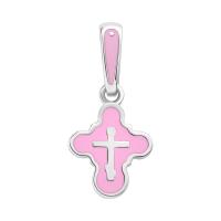 Крест Вырица с розовой эмалью
