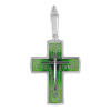 Крест Вырица Да Воскреснет Бог с зеленой эмалью