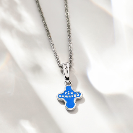 Крест Вырица с синей эмалью