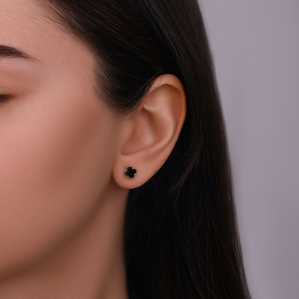 Серьги-пуссеты Вырица с ониксом