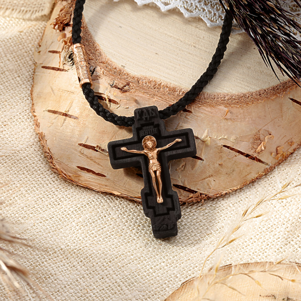 Крест Вырица деревянный на гайтане 