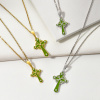 Крест Вырица "Символ Веры" с зеленой эмалью и фианитами