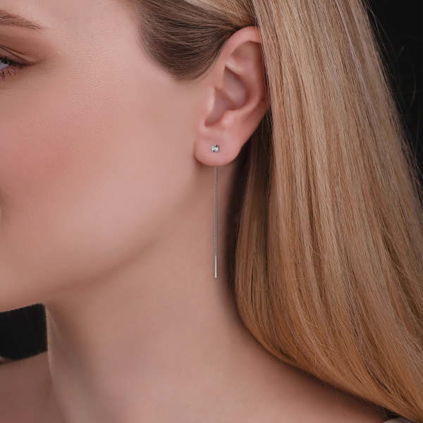 Серьги-продевки Вырица с фианитом