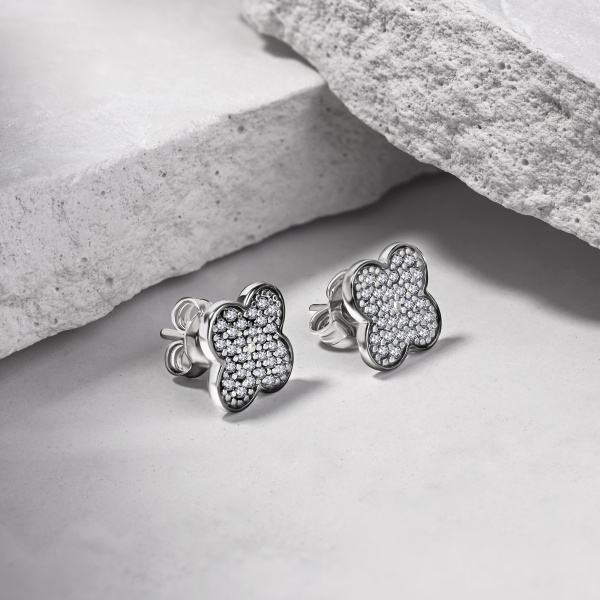 Серьги-пуссеты Вырица с фианитами