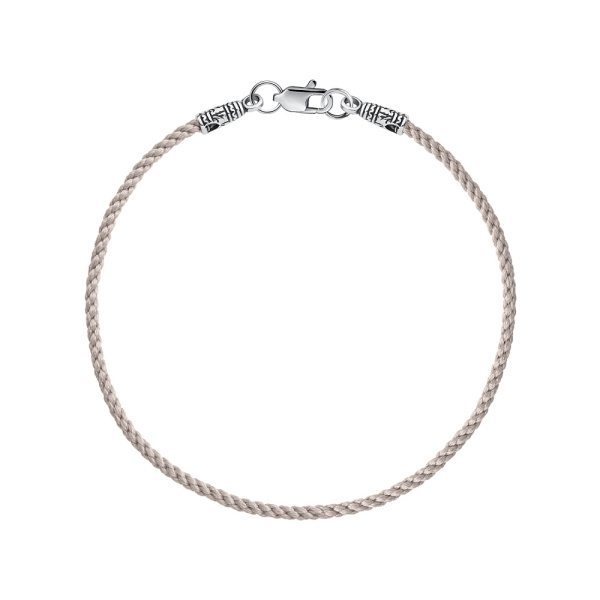 Браслет-шнурок Вырица серый с чернением