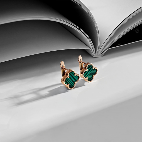 Серьги Вырица с малахитом