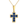 Крест Вырица "Символ Веры" с синей эмалью и позолотой
