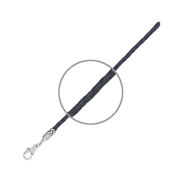 Шнурок Вырица кожаный синий (с разборной фурнитурой)