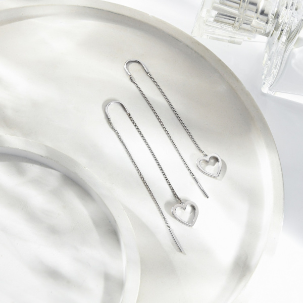 Серьги-продевки Вырица "Сердечки"